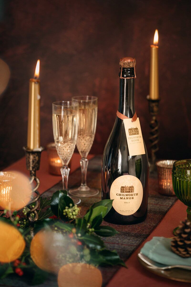 Chilworth Manor sparkling Brut wine from the Surrey Hills