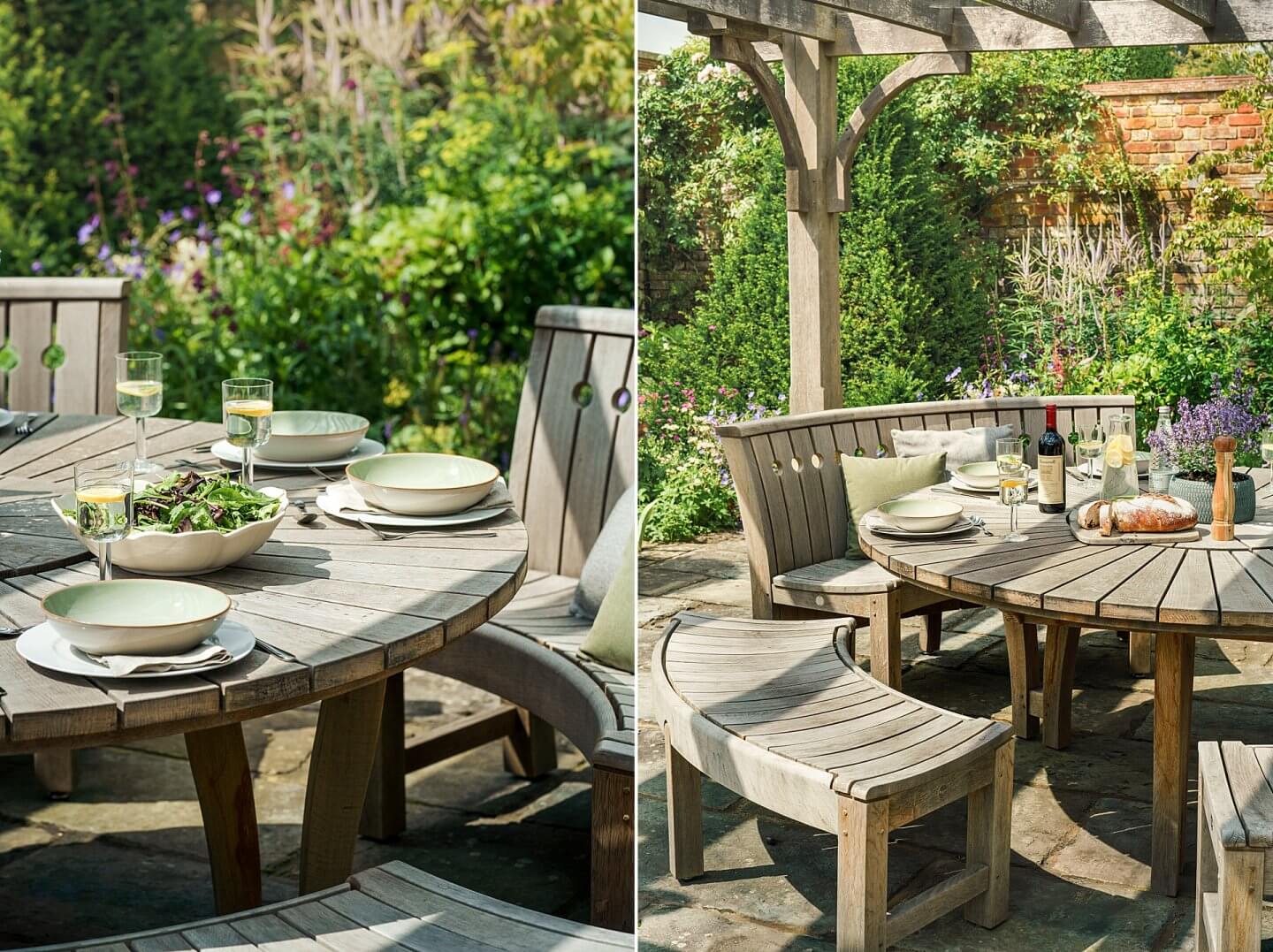 Broadwalk table handcrafted wooden outdoor dining