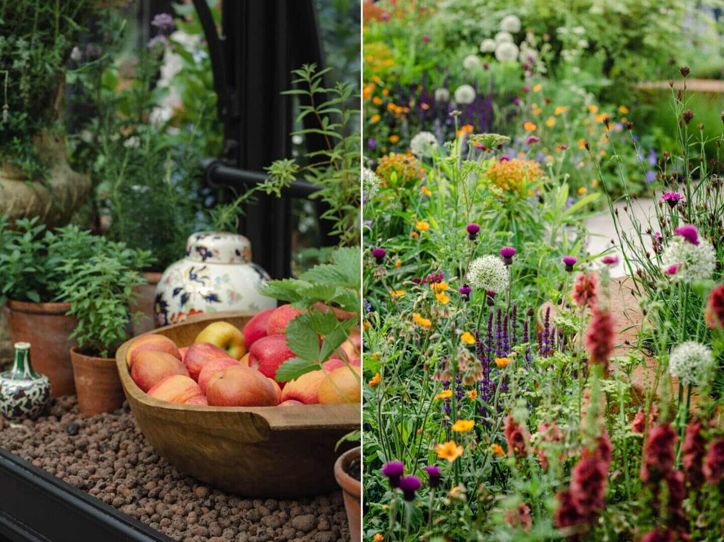 Details of styling and planting combinations RHS Chelsea Flower Show