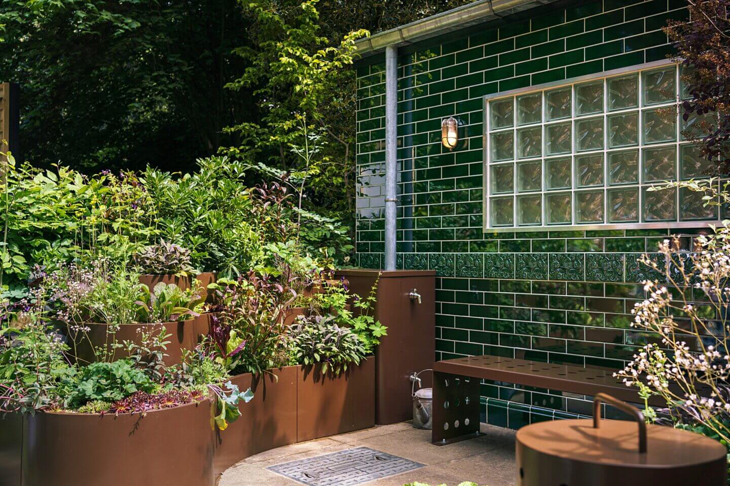 Container planting now relocated to Latimer Road tube station in London