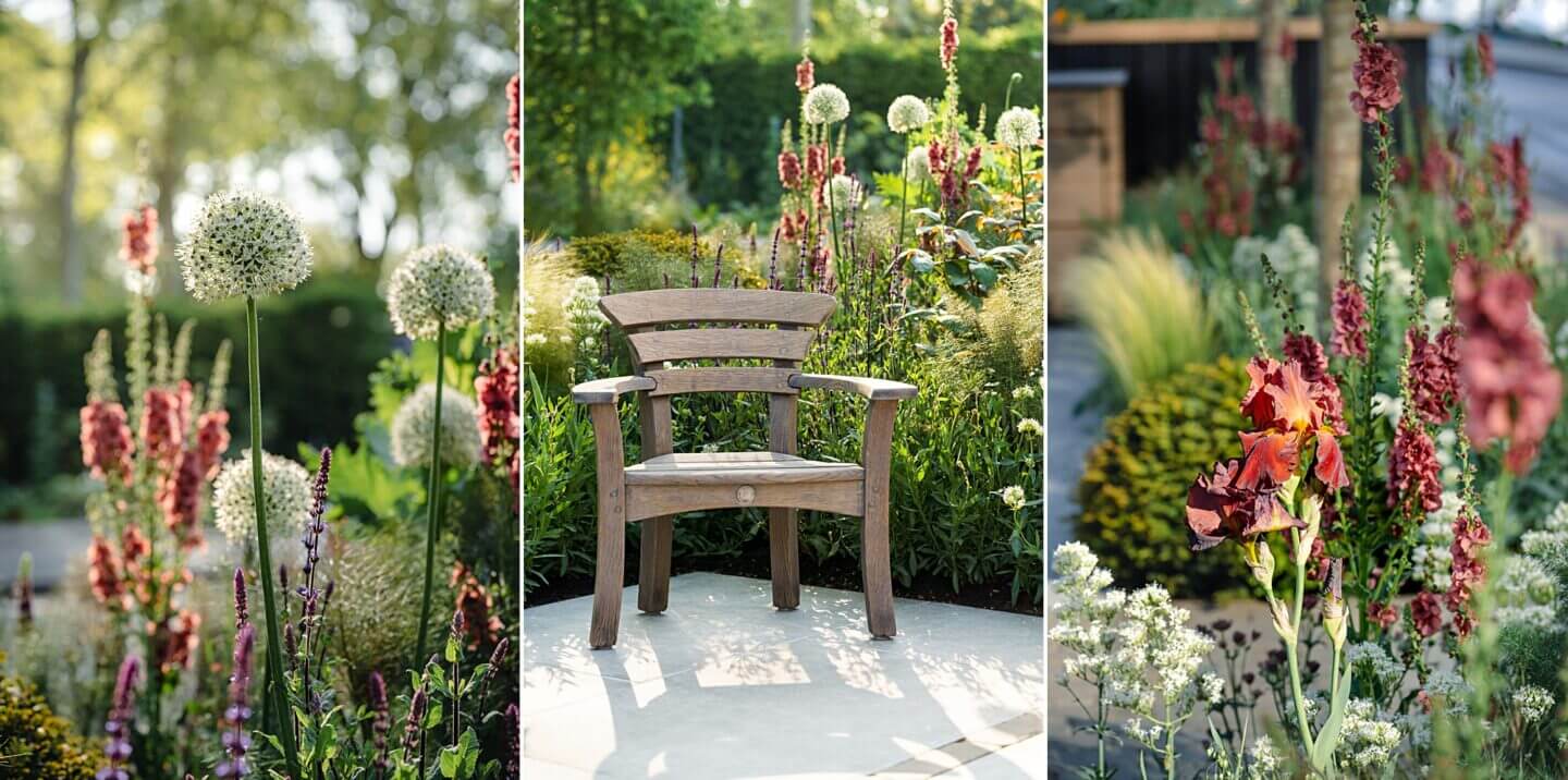 Features of Will Williams garden design for Gaze Burvill at RHS Chelsea