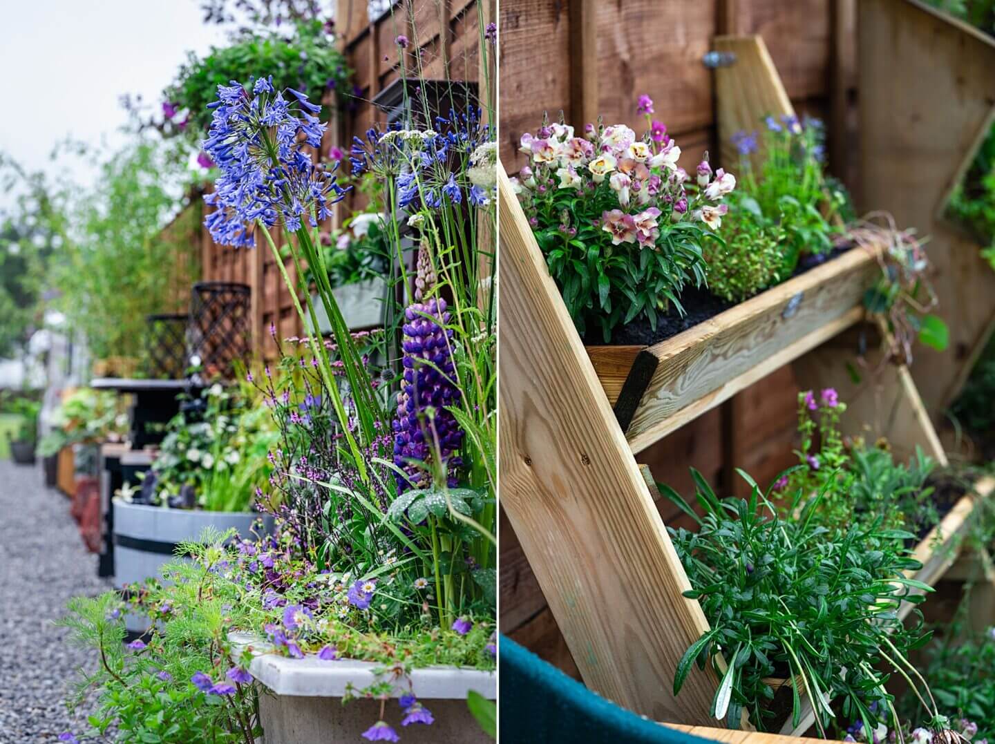 Reclaimed and repurposed materials as garden planters
